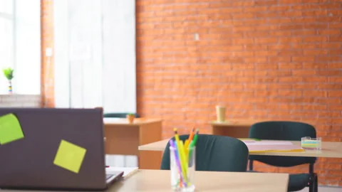 Empty office \ training class. 4k Stock Footage 86683943