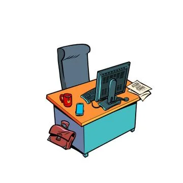Empty office working place Stock Illustration
