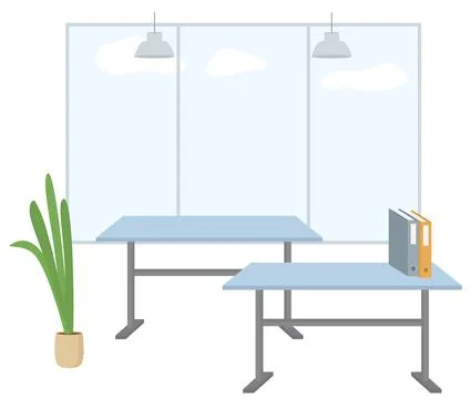 Empty office workplace interior design, furniture, workplace at home or office Stock Illustration