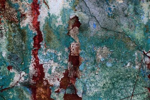 Empty old art texture of plaster brick wall. Painted bad scratched surface in Stock Photos