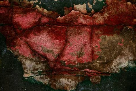 Empty old art texture of plaster brick wall. Painted bad scratched surface in Stock Photos