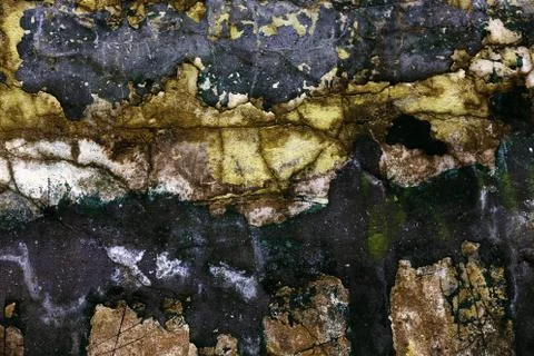 Empty old art texture of plaster brick wall. Painted bad scratched surface in Stock Photos