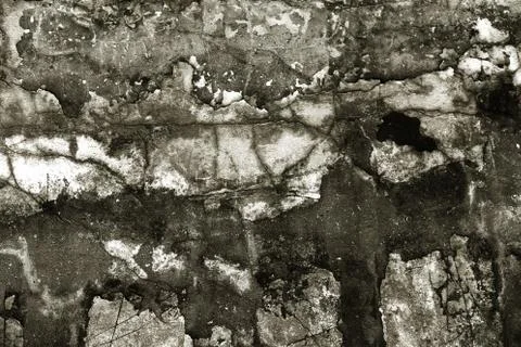 Empty old art texture of plaster brick wall. Painted bad scratched surface in Stock Photos