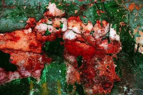 Empty old art texture of plaster brick wall. Painted bad scratched surface in Foto stock