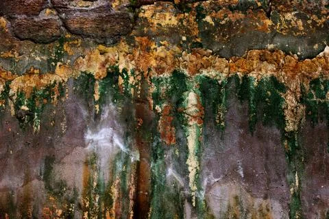 Empty old art texture of plaster brick wall. Painted bad scratched surface in Stock Photos