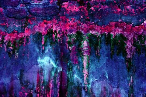 Empty old art texture of plaster brick wall. Painted bad scratched surface in Stock Photos