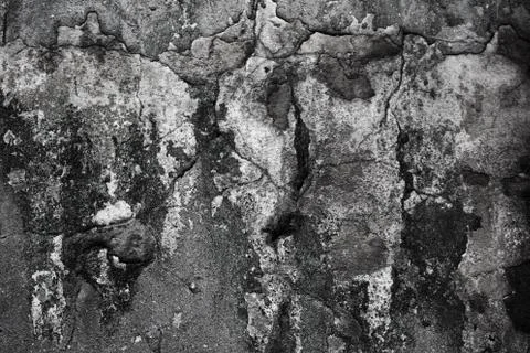 Empty old art texture of plaster brick wall. Painted bad scratched surface in Stock Photos