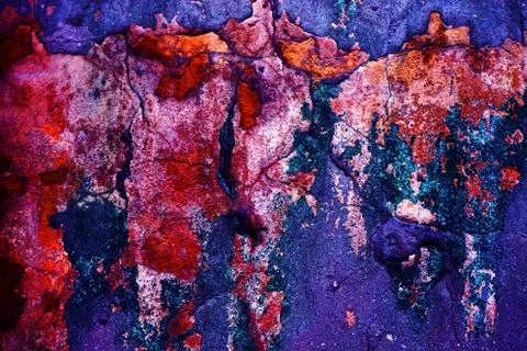 Empty old art texture of plaster brick wall. Painted bad scratched surface in Stock Photos