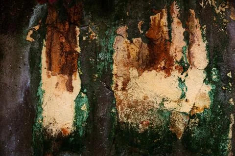 Empty old art texture of plaster brick wall. Painted bad scratched surface in Stock Photos