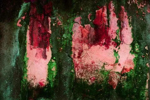 Empty old art texture of plaster brick wall. Painted bad scratched surface in Stock Photos