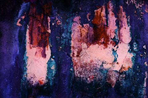 Empty old art texture of plaster brick wall. Painted bad scratched surface in Stock Photos