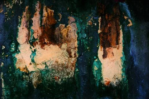 Empty old art texture of plaster brick wall. Painted bad scratched surface in Stock Photos