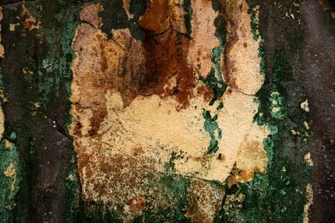 Empty old art texture of plaster brick wall. Painted bad scratched surface in Stock Photos