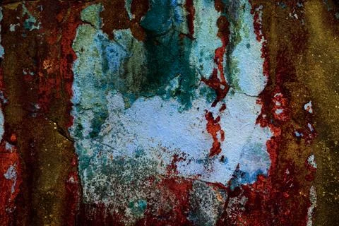 Empty old art texture of plaster brick wall. Painted bad scratched surface in Stock Photos