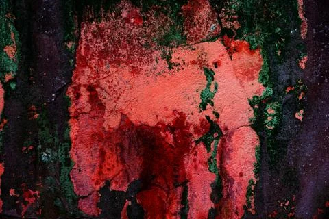 Empty old art texture of plaster brick wall. Painted bad scratched surface in Stock Photos