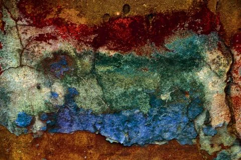 Empty old art texture of plaster brick wall. Painted bad scratched surface in Foto stock