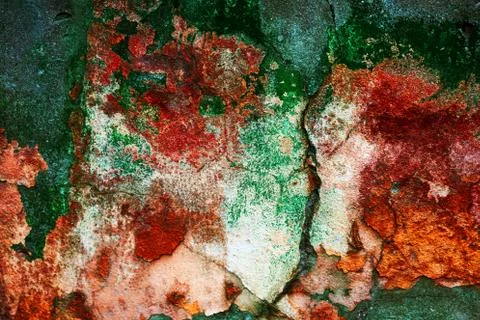 Empty old art texture of plaster brick wall. Painted bad scratched surface in Stock Photos