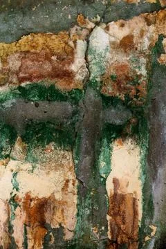 Empty old art texture of plaster brick wall. Painted bad scratched surface in Stock Photos