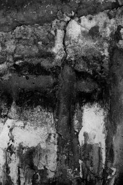 Empty old art texture of plaster brick wall. Painted bad scratched surface in Stock Photos