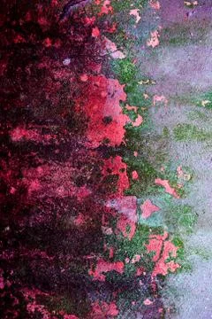 Empty old art texture of plaster brick wall. Painted bad scratched surface in Stock Photos