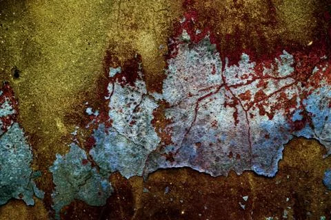 Empty old art texture of plaster brick wall. Painted bad scratched surface in Stock Photos