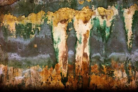 Empty old art texture of plaster brick wall. Painted bad scratched surface in Foto stock