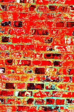 Empty Old Brick Wall Texture. Painted Distressed Wall Surface. Grungy Wide .. Stock Photos