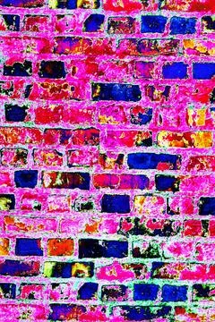 Empty Old Brick Wall Texture. Painted Distressed Wall Surface. Grungy Wide .. Stock Photos
