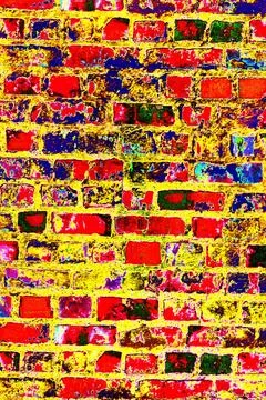 Empty Old Brick Wall Texture. Painted Distressed Wall Surface. Grungy Wide Br Foto stock