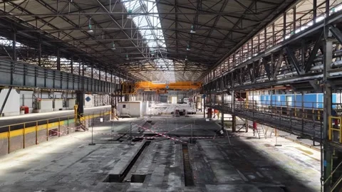 Empty old fabric of Vallourec - Pilger office Düsseldorf Stock Footage 332708766