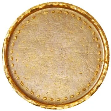 Empty old gold coin Illustrazione stock