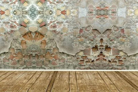 Empty old grungy room Stock Illustration