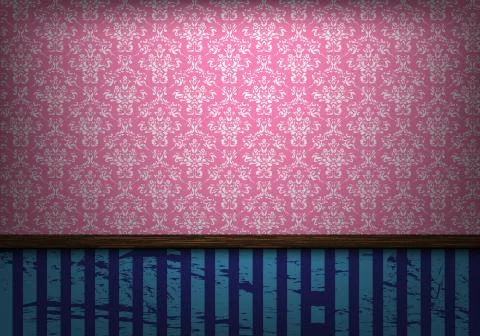 Empty old grungy room Stock Illustration
