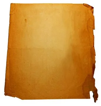 Empty old paper with rusty nails isolated on white background Stock Illustration