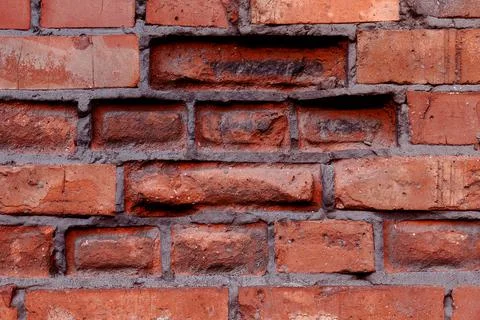 Empty Old red Brick Wall Texture. Painted Distressed Wall Surface. Grungy Wid Foto stock
