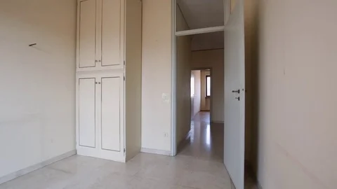 Empty old room and corridor in apartment for sale Stock Footage 72342608