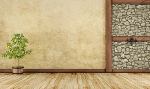 Empty old room Stock Illustration