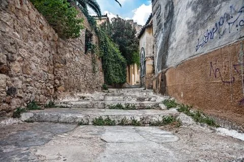 Empty old street Stock Photos