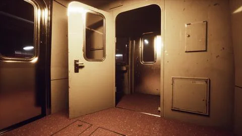 Empty old subway train station 스톡 일러스트