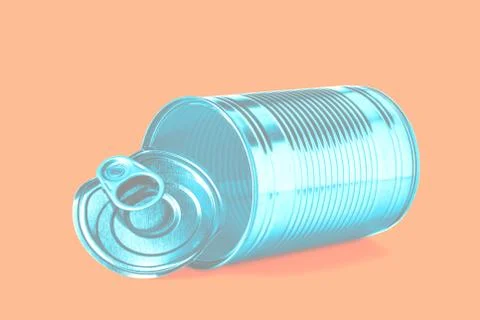 Empty old tin can with lid pastel colored Stock Photos