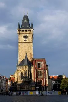 Empty Old Town Square in Prague, Czech Republic Stock Photos