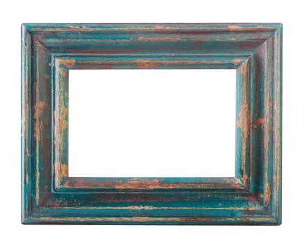 Empty old wood painted frame Stock Photos