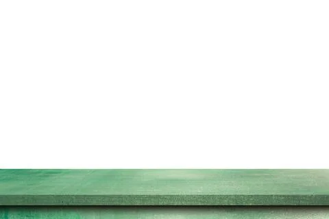 Empty old wood table on isolate white background and display montage with cop Stock Photos