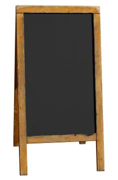 Empty old wooden pub menu board isolated on white. Photos