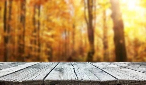 Empty old wooden table background Stock Photos