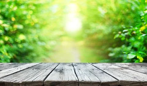 Empty old wooden table background Stock Photos