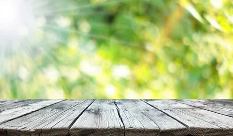 Empty old wooden table background Stock Photos