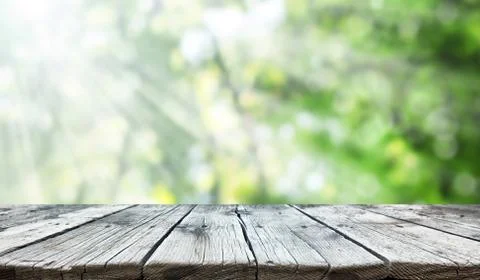 Empty old wooden table background Stock Photos