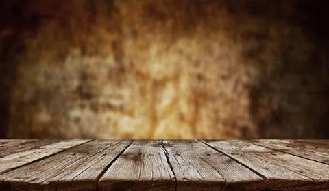 Empty old wooden table background Stock Photos