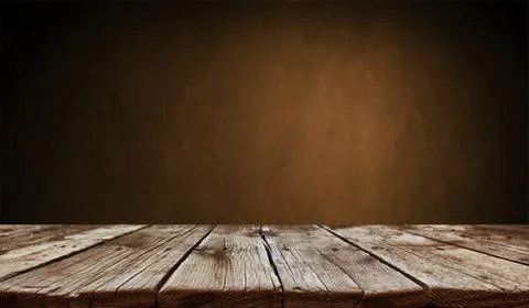 Empty old wooden table background Stock Photos
